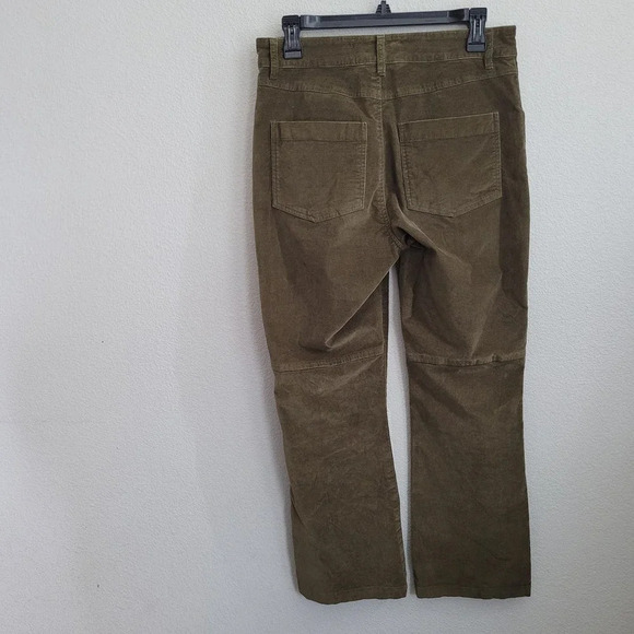 Peruvian Connection Women's Velveteen Cropped Legs Jeans 6 Green Cotton Crop - Picture 4 of 13